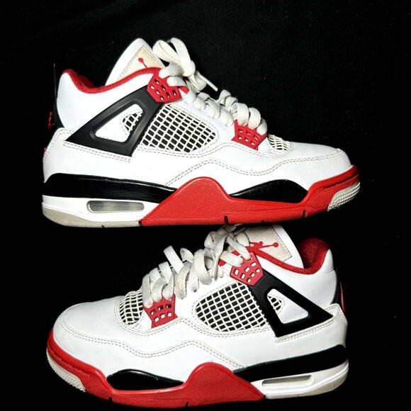 Size 4.5 - Nike Air Jordan 4 Retro OG Fire Red 2020 Men's Shoes - Picture 2 of 9